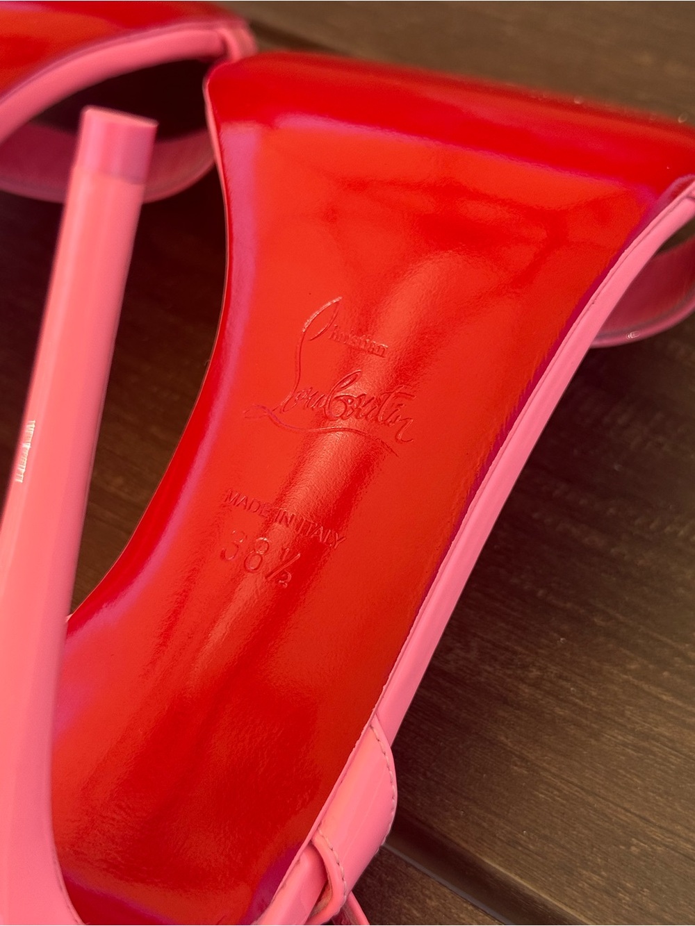 Christian Louboutin Coral Pink Strappy Stiletto Sandals - Picture 5 of 9
